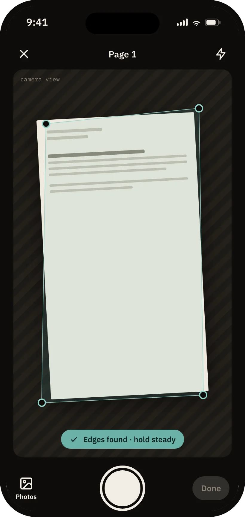 Scanning a letter with the Eshkal app